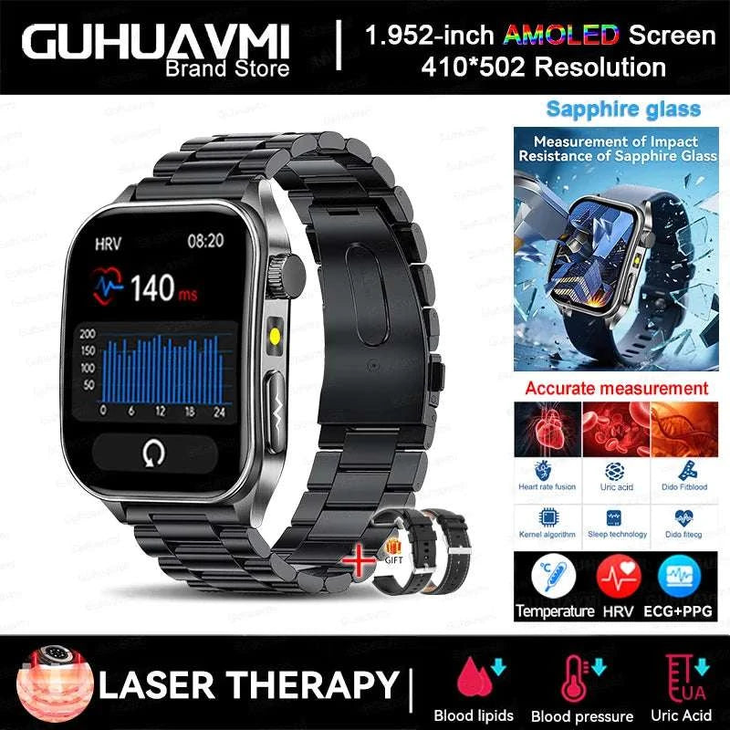 2025 New Sapphire Glass Laser Treatment Smart Watch Men Non invasive Health
