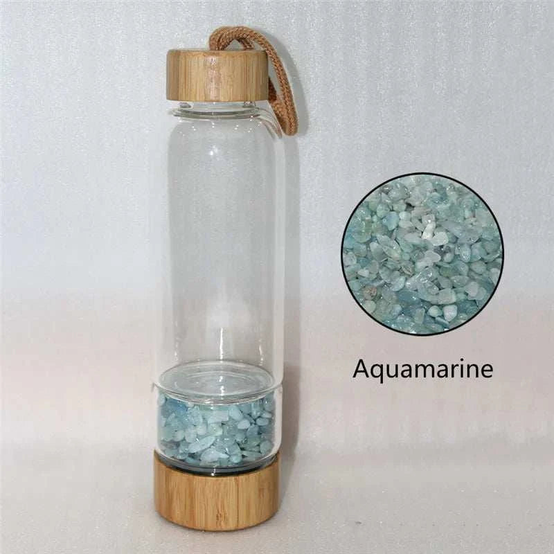Natural Quartz Irregularity Crystal Gravel Bottle Glass Water Gravel Stone Cup Gift giving Drinkware