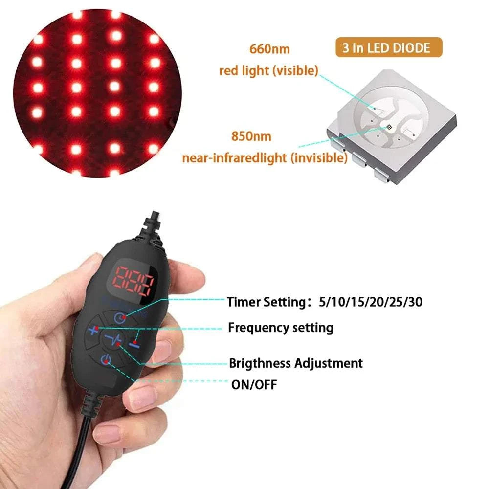 NEW 120pcs LEDs Red Light Therapy Pad 660nm&amp;850nm Near Infrared Light Therapy Heating Pad for Body Home Relaxation Device