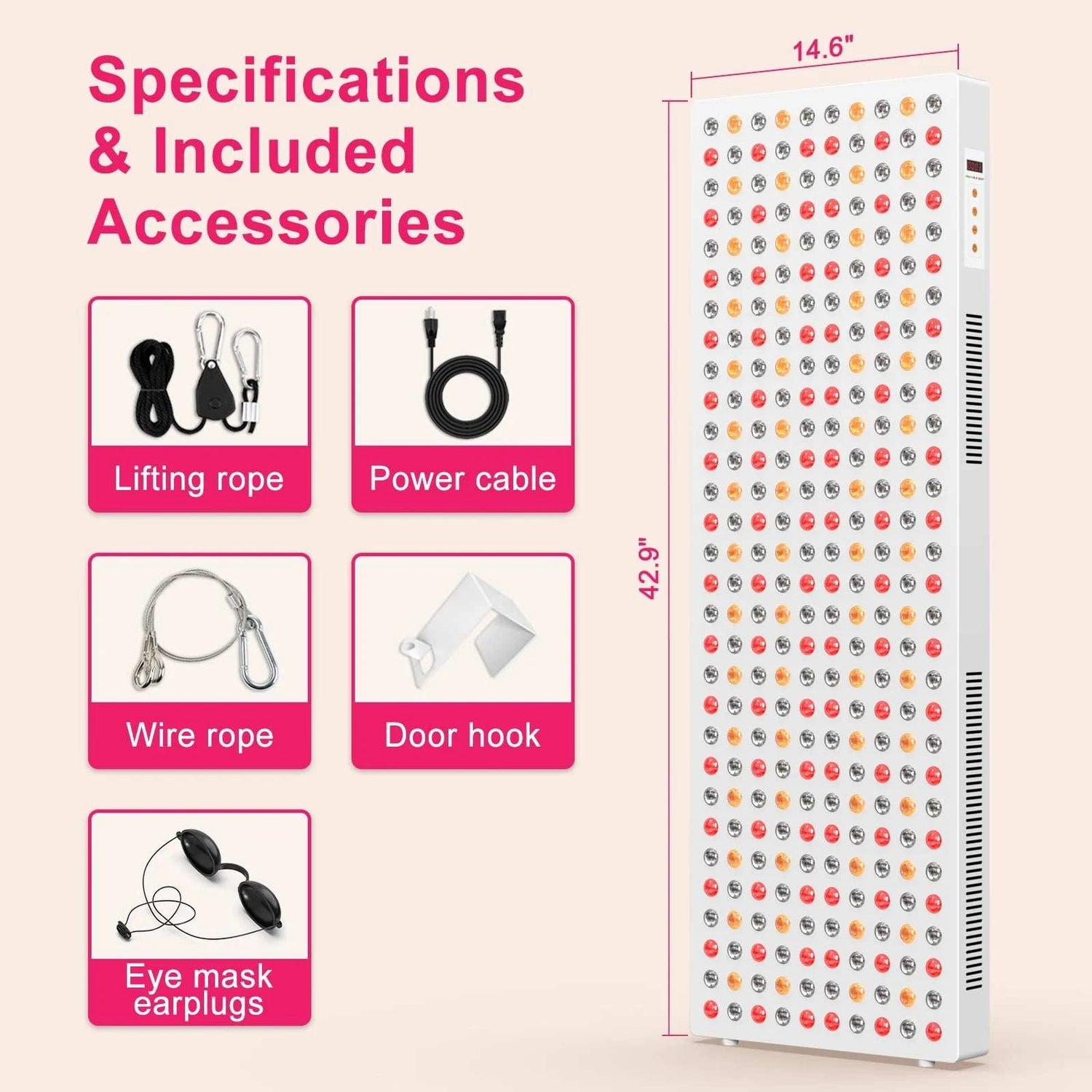 2025 High Quality 1500W Full Body Pain Relief Red Therapy Light Panel for Salon SPA Sauna 5 Wavelength 630/660/810/830/850nm