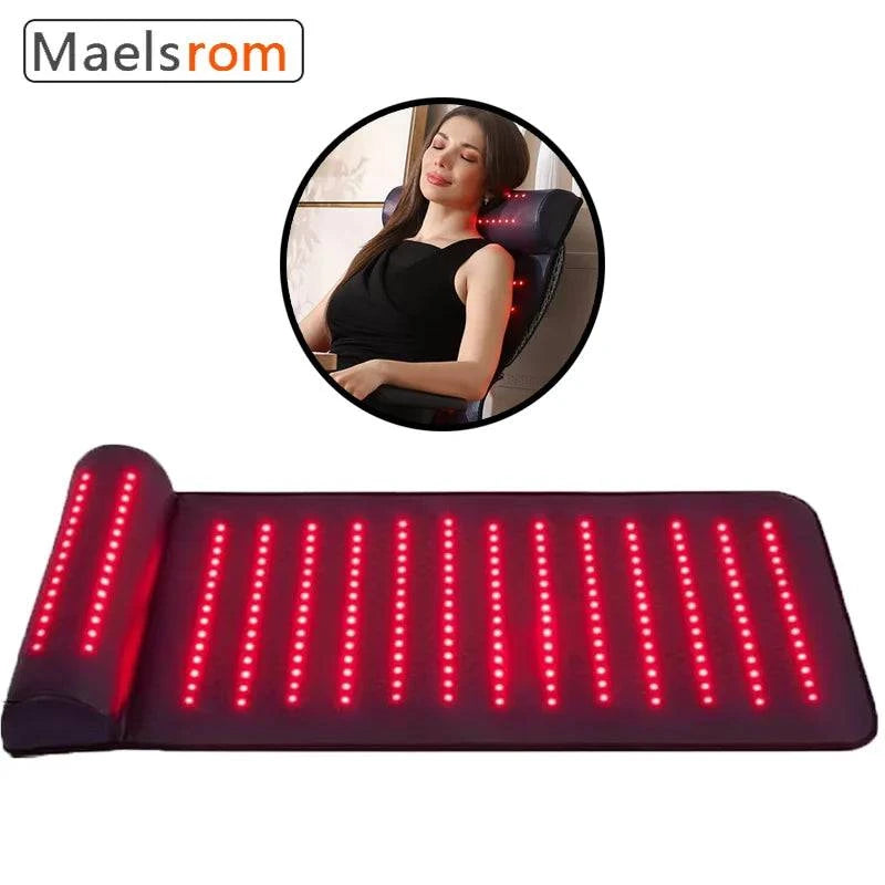Red Light Therapy Massage Mat with 3D Neck Support &amp; Far Infrared Heat – Professional Pain Relief for Home &amp; Spa Use Relax